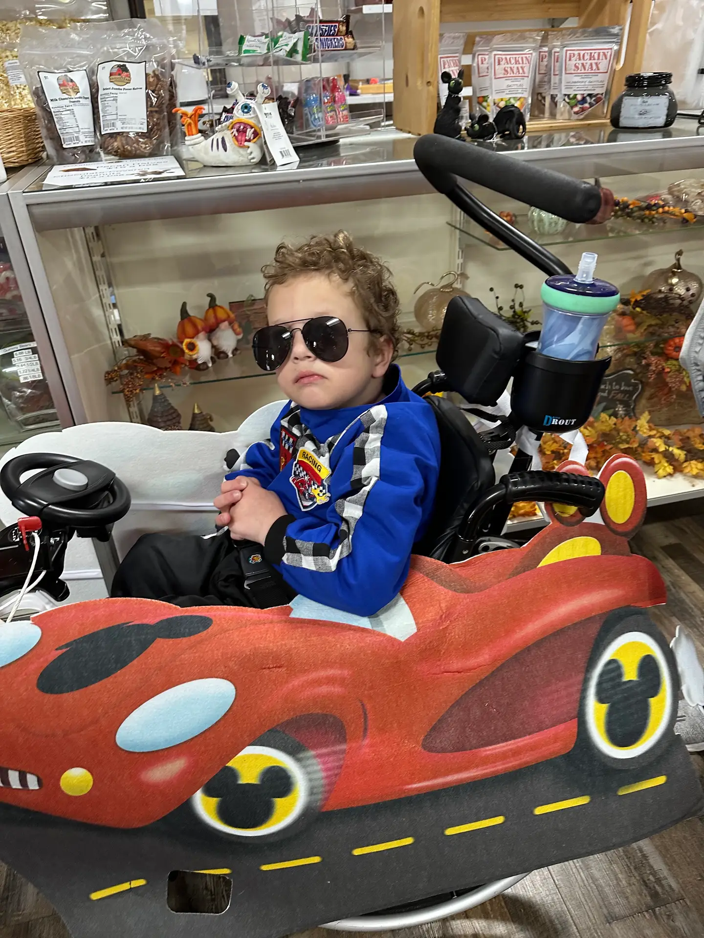 Eli in his racecar driver halloween costume