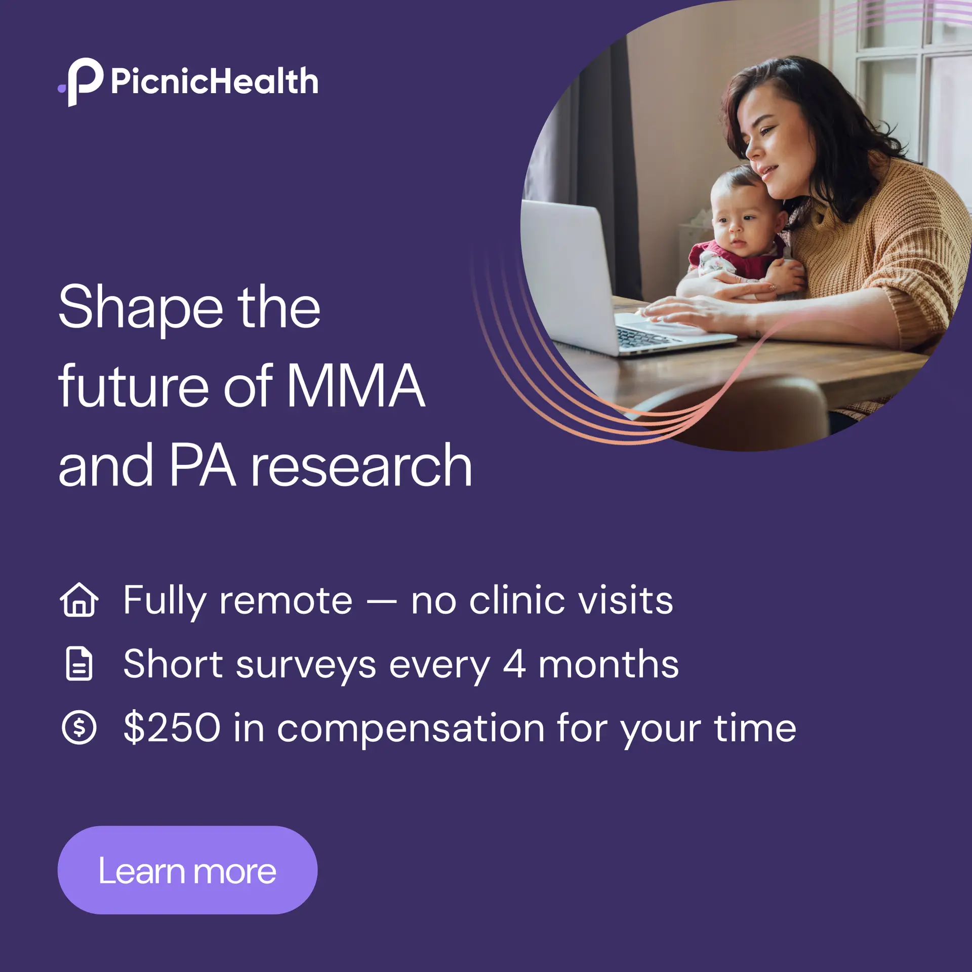 PicnicHealth COMPASS study: Shape the future of MMA and PA research. Fully remote, $250 compensation.